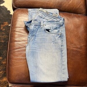 BKE Men's Faded Blue Slim Jeans